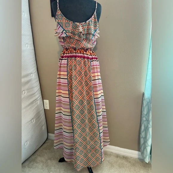 Multicolor Tribal Print Hi Low Dress - Picture 2 of 10
